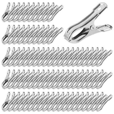 PAMASE 100pcs stainless steel garden clips securing nets and film in wind.
