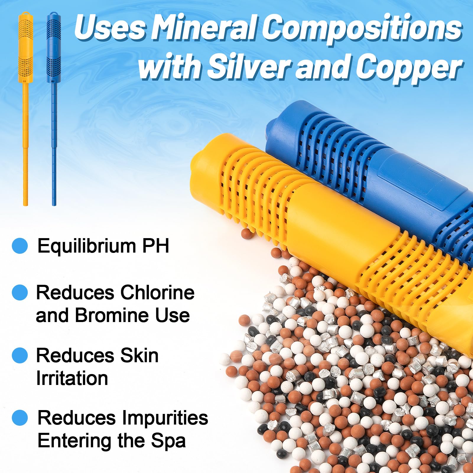 PAMASE ABS plastic mineral sticks blue yellow safe materials