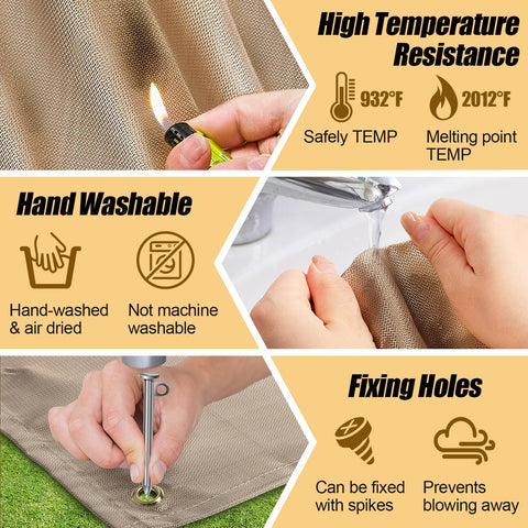 PAMASE fire pit mat Solo Stove compatibility adds protection for gatherings