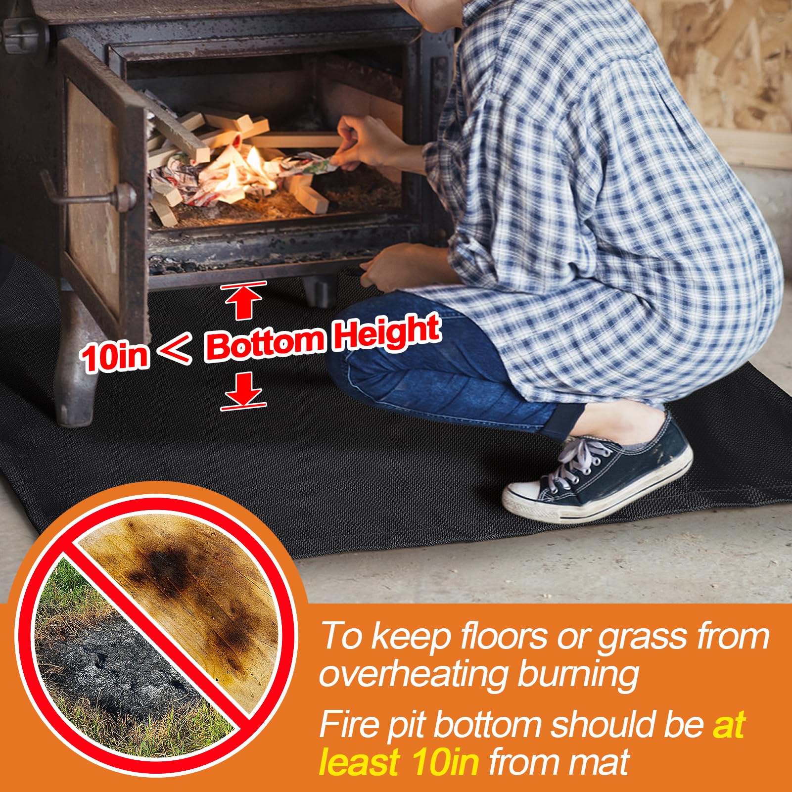 PAMASE fire pit mat compatible with Solo Stove for safe setup.