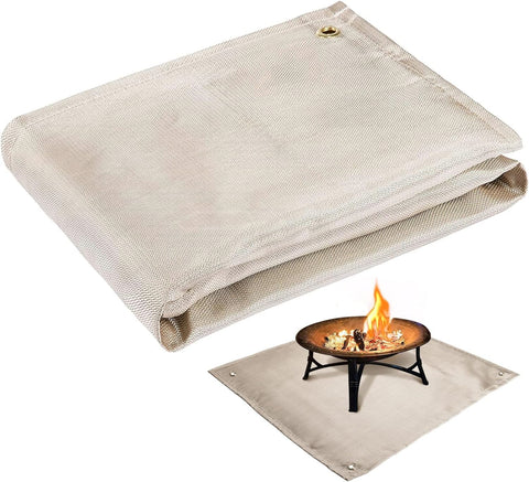 PAMASE fire pit mat under-fire-pit protects decks from heat and burns