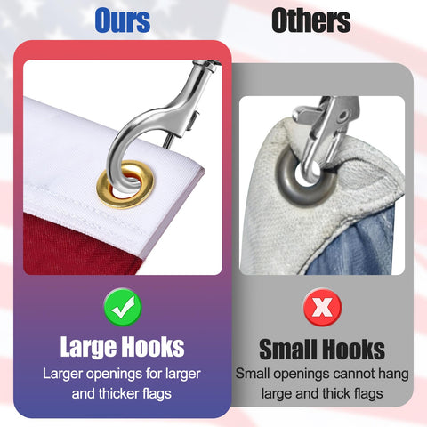 PAMASE flag clip open loop demonstrates easy grip and quick attachment.