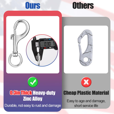 PAMASE zinc alloy flag clip close-up shows rust-resistant durability.