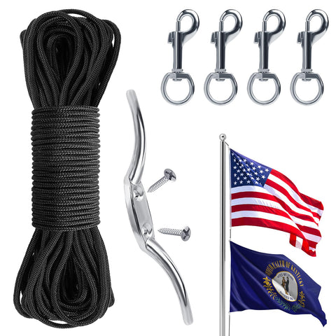 PAMASE flag rope 100ft halyard for durable flagpole setups up to 50 feet.