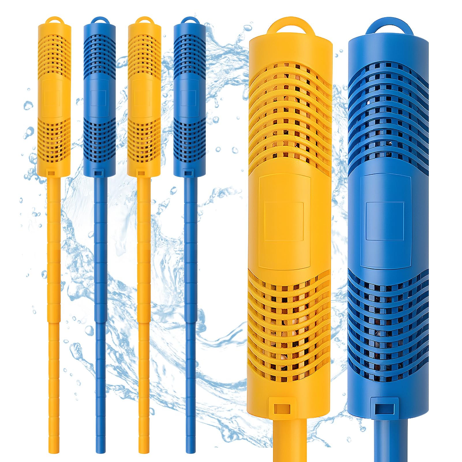 PAMASE four-pack spa mineral sticks in blue and yellow for clear water and easy maintenance