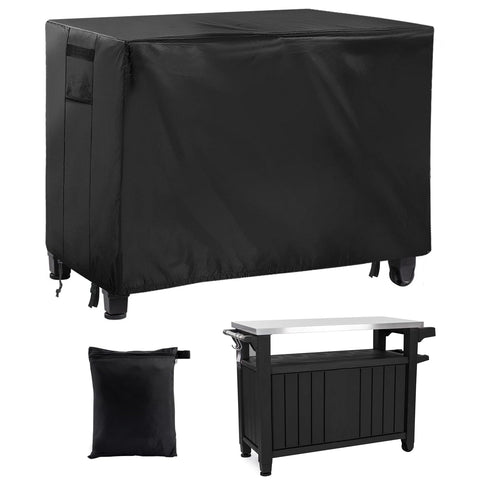 PAMASE grill cart cover on a 54-inch table protects from rain and dust.