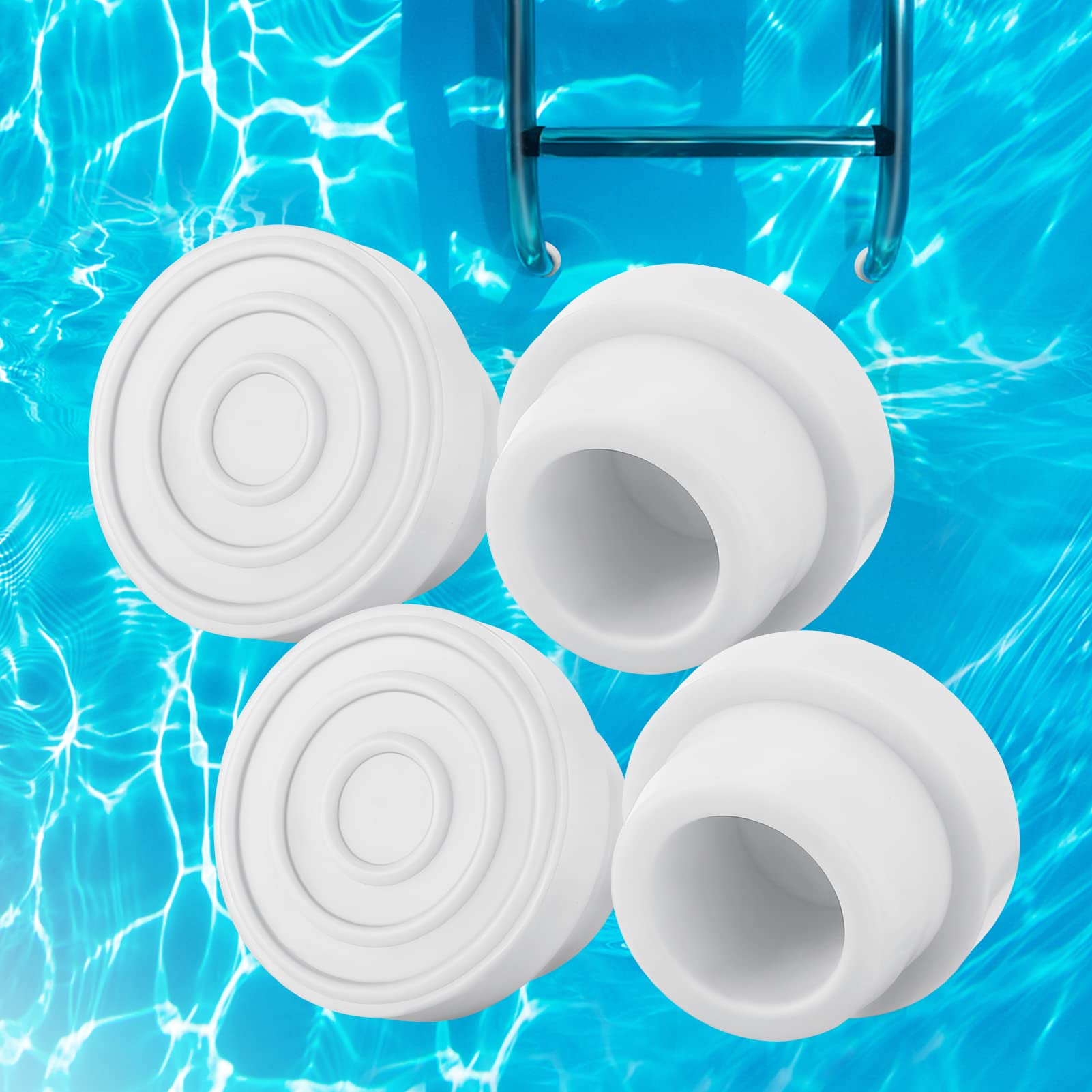 PAMASE pool ladder bumper inside plug in white, four-pack for liner protection