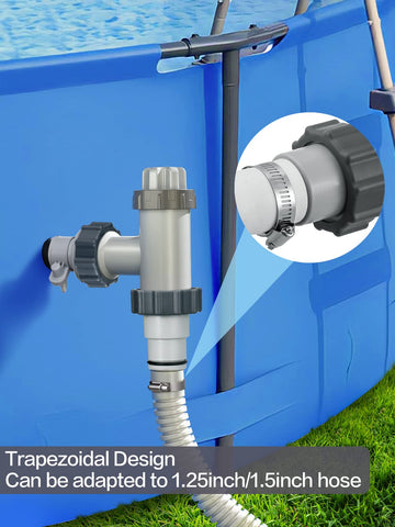 PAMASE pool pump connection setup shows flexible compatibility with different hoses.