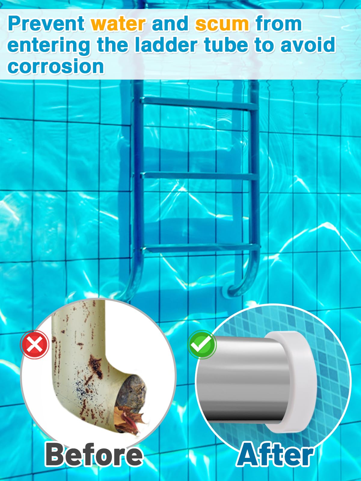 PAMASE rubber bumper material, durable for inground pools, white finish