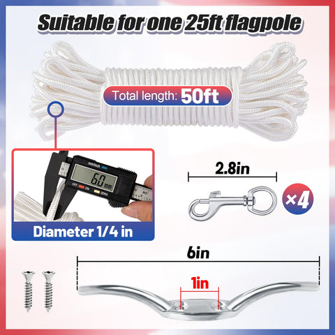 PAMASE swivel snap clips enable easy flag attachment.