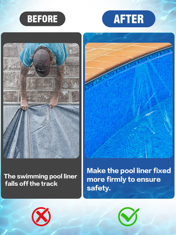 PAMASE T-shaped PVC liner lock inserts easily between liner and track.