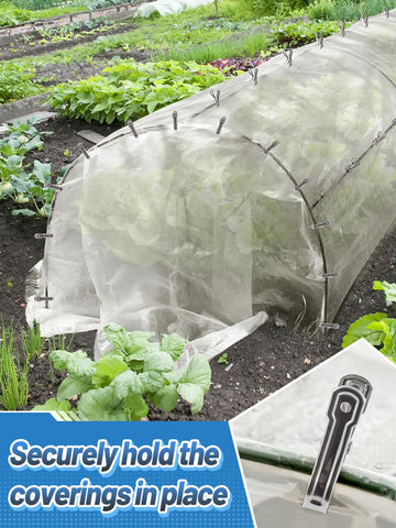 PAMASE versatile metal clips for greenhouse film and shade cloth.