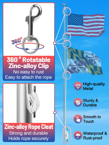 PAMASE zinc alloy clips resist rust for outdoor use.