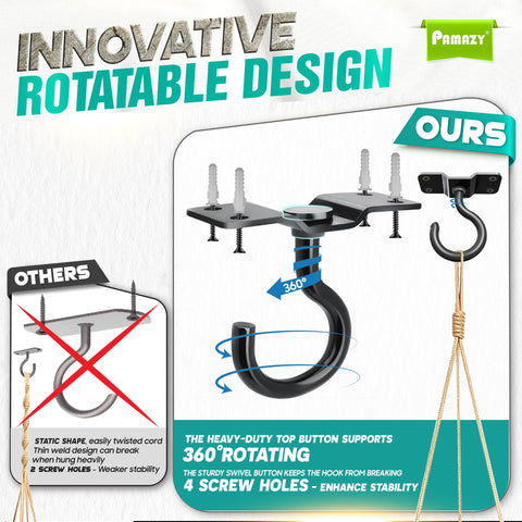 PAMAZY 8mm diameter heavy duty hook delivers strong support for heavy decorations.