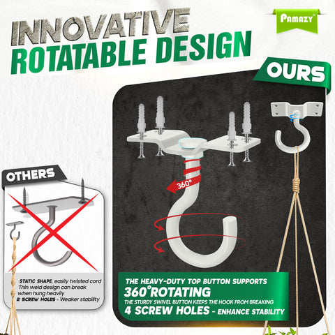 Pamazy 8mm diameter heavy-duty hook provides robust support for wind chimes or bird feeders.