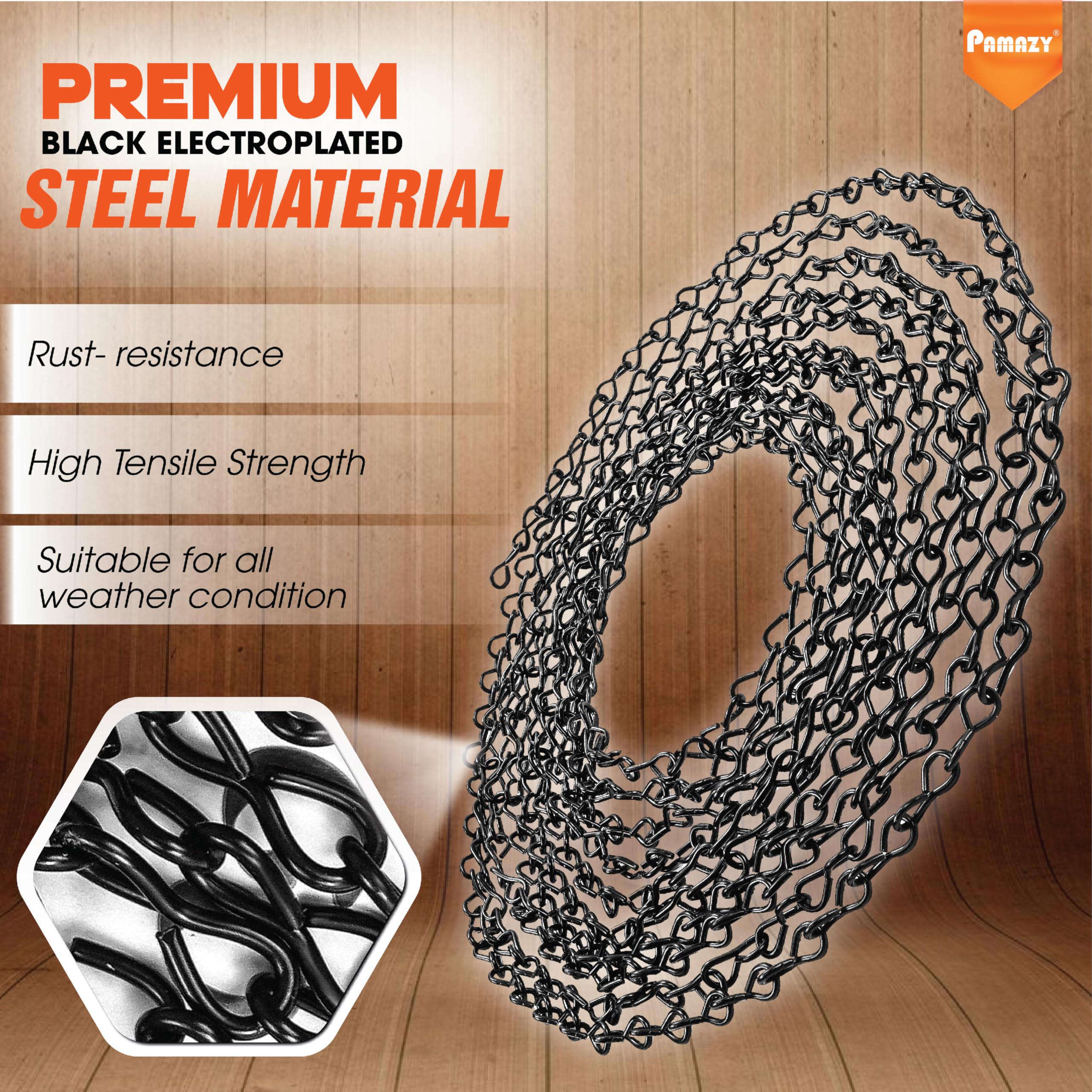 Pamazy black electroplated steel finish highlighting corrosion resistance for lasting performance.