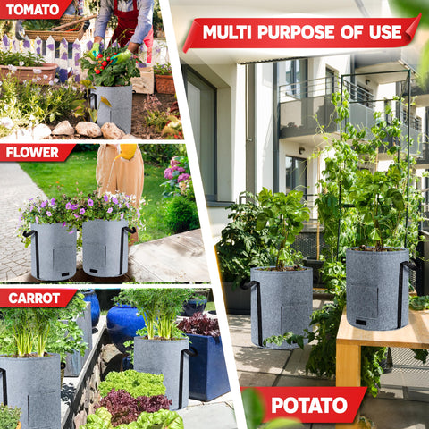 PAMAZY grey color garden bags blend with outdoor spaces.