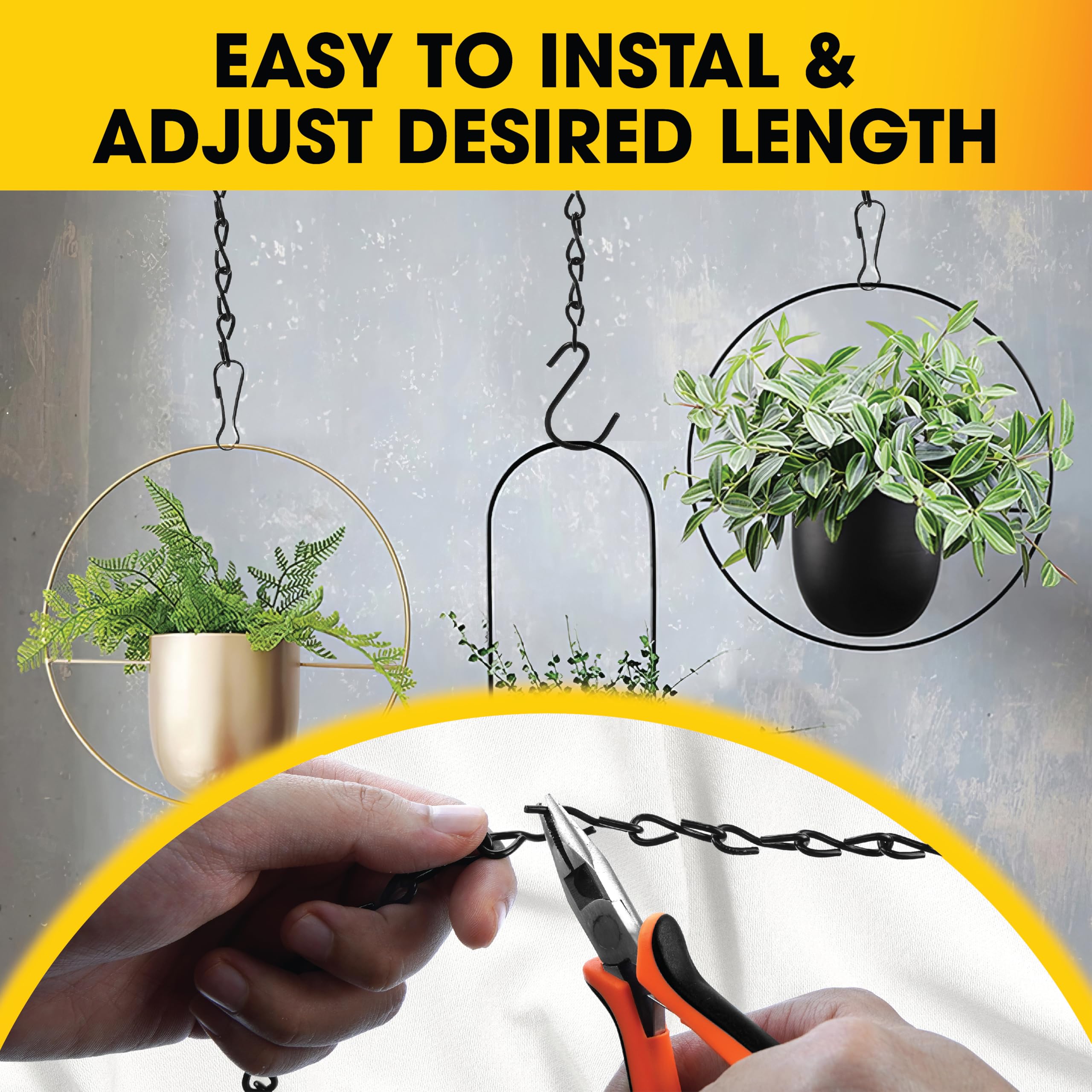 Pamazy included S hooks, snap hooks, and ceiling hooks for easy installation.