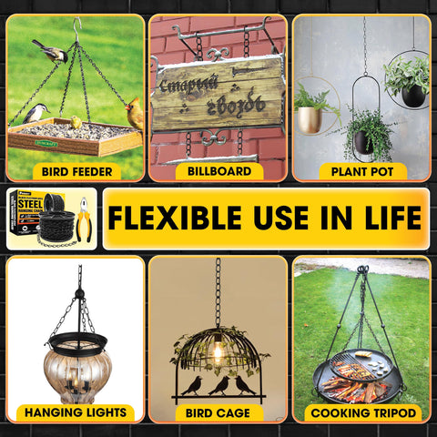 PAMAZY indoor and outdoor compatibility for lanterns, planters, and signs.