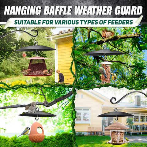 PAMAZY easy-install hooks assist mounting above a bird feeder