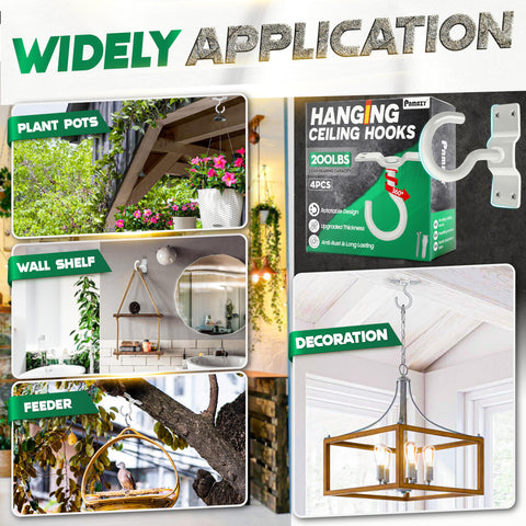 Pamazy four-hook kit includes base plate and hardware for secure ceiling mounting.