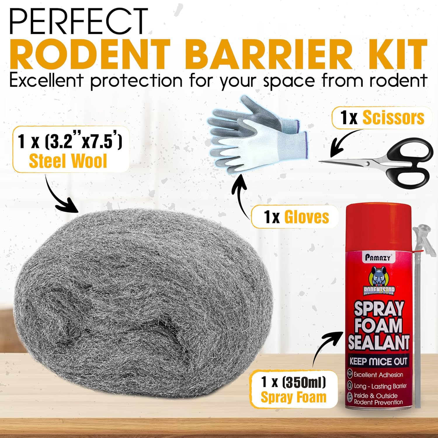 PAMAZY gloves protect hands during installation and cleanup.