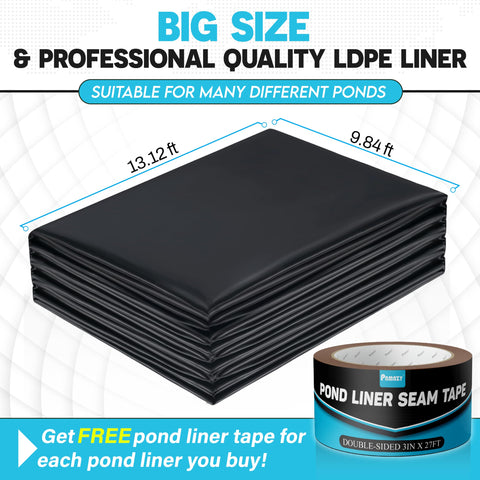 Pamazy seam-tape included seals pond seams for lasting water containment.