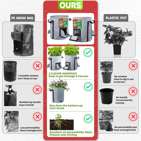 PAMAZY versatile bags suitable for potatoes, tomatoes, and more.
