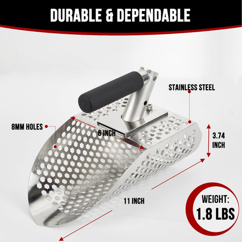 PAMLIAPY sand scoop with detachable handle attachment enables quick setup.