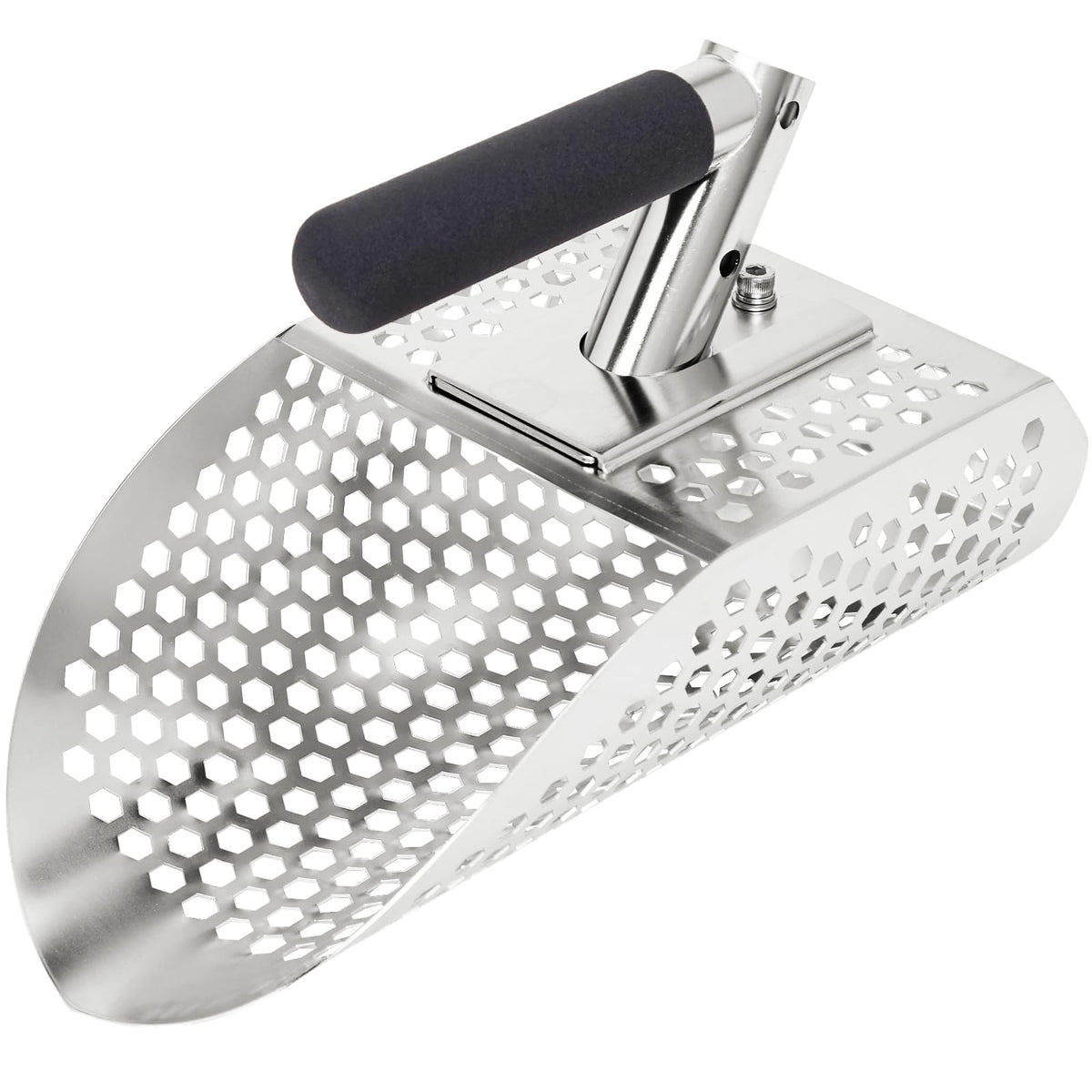 PAMLIAPY sand scoop on a beach setup shows a durable stainless steel build for coastal treasure hunts.
