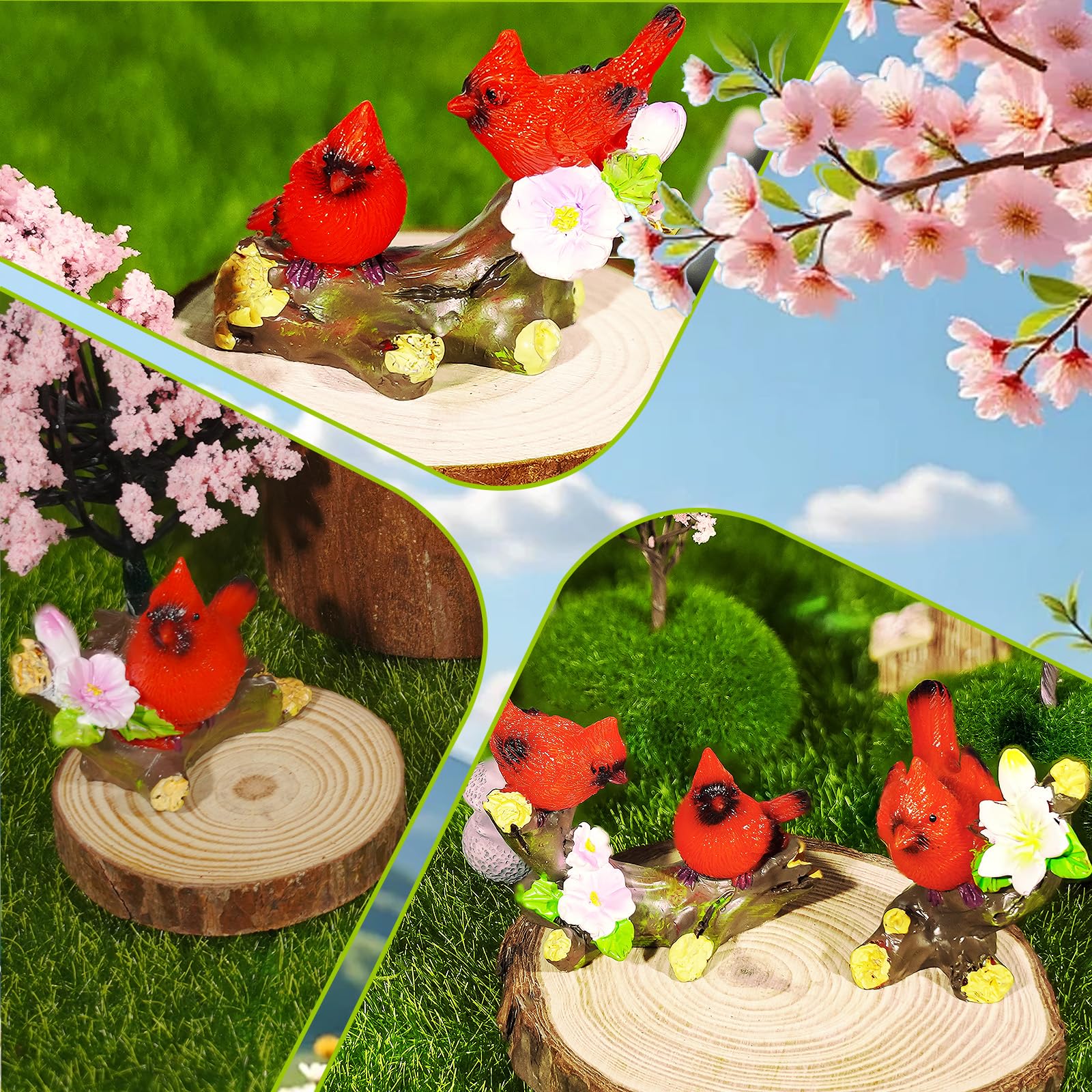 Pamonrueer cardinal figurine miniature for pots and terrariums
