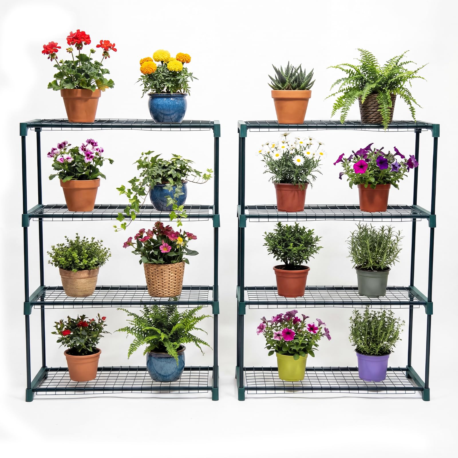 Panana 4 Tier Greenhouse Shelving Unit displaying sturdy plant storage.