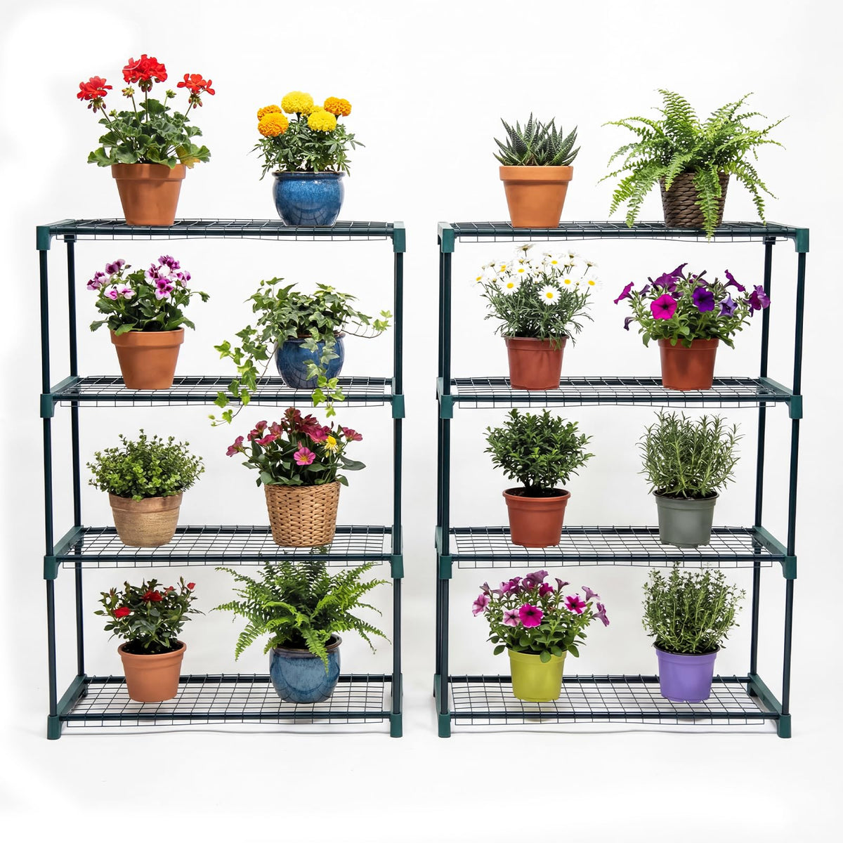 Panana 4 Tier Greenhouse Shelving Unit displaying sturdy plant storage.