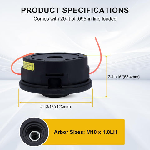 Panari 25-2 trimmer head bump feed action, easy line extension.
