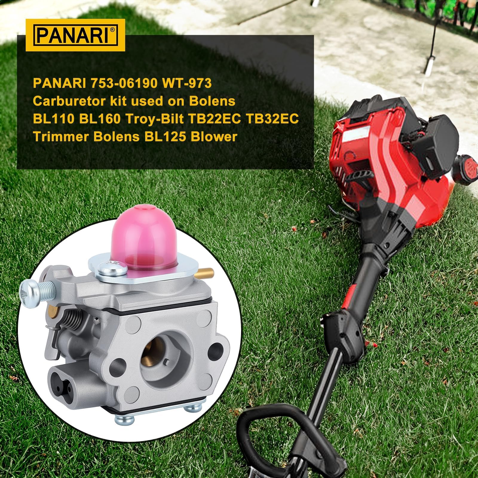 Panari 753-06190 carburetor packaging included for quick, ready-to-install replacement.