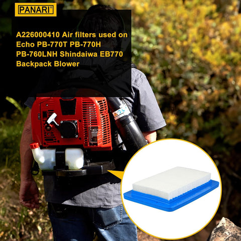 Panari A226000410 Echo PB770H air filter showing tight seal for engine protection