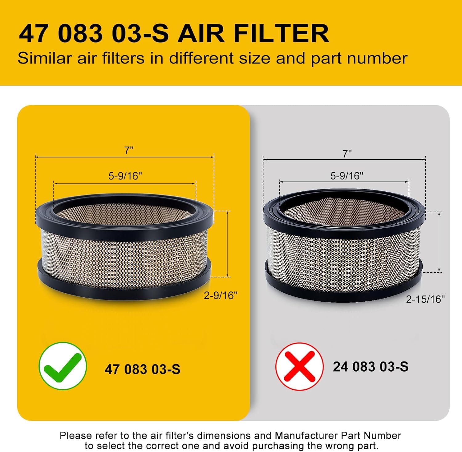 Panari 47-083-03-S1 air filter assembled, ready for fitment
