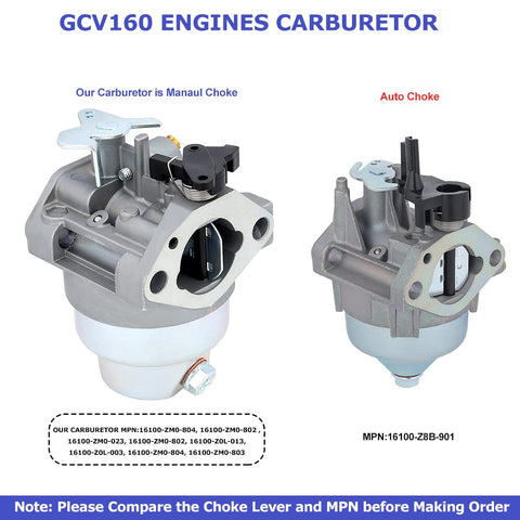 Panari GCV160 tune-up kit contents for complete maintenance