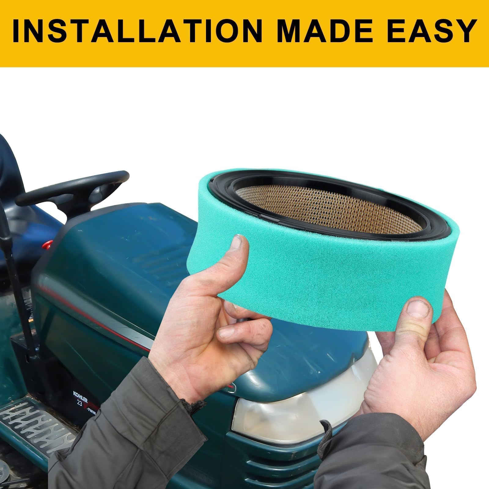 Panari installation guide visual shows tool-free replacement for Kohler filters.
