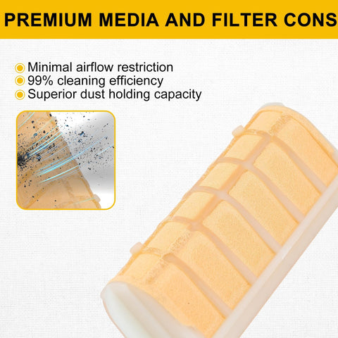 Panari MS250 air filter dimensions label for precise fit