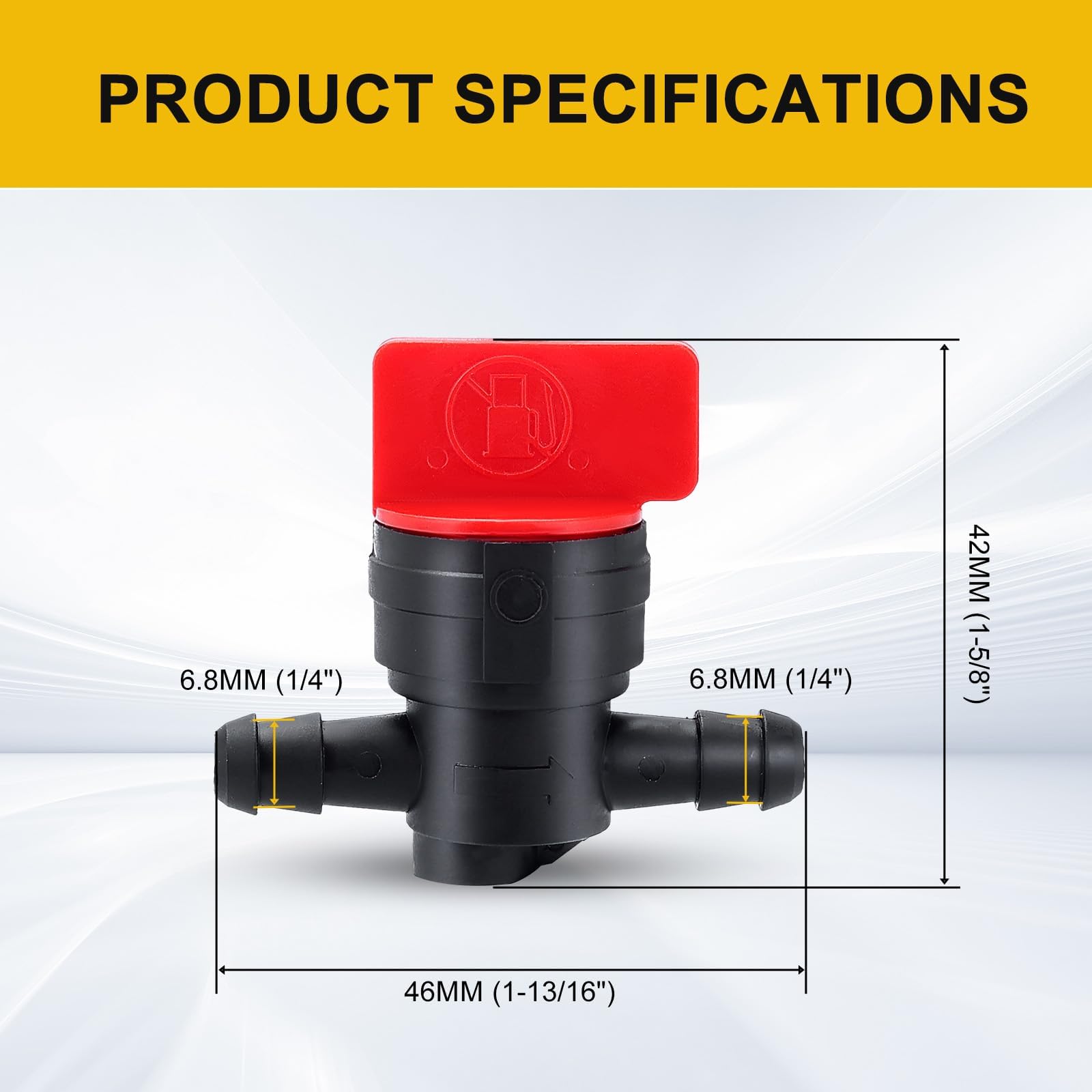 Panari quarter-inch fuel shut off valve replacement part ready for various lawn equipment.