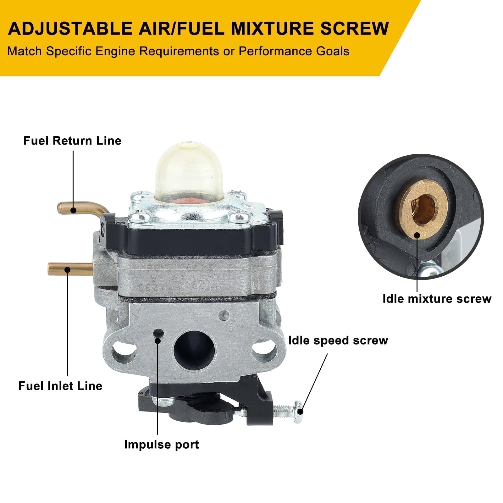 Panari Ry253SS carburetor with intact fuel line for secure connections.