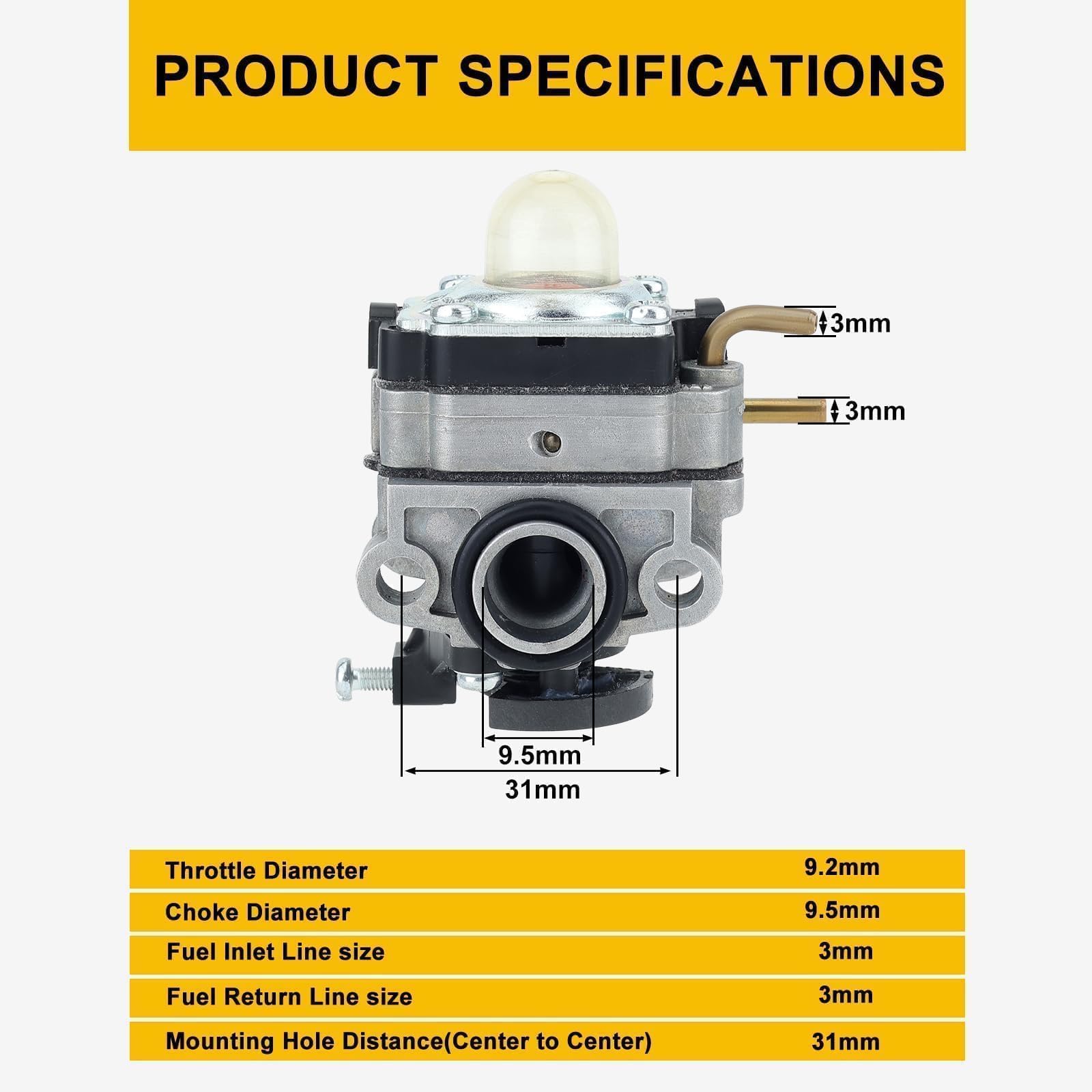 Panari Ry253SS carburetor with spark plug for quick startup testing.