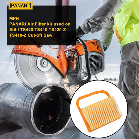 Panari STIHL TS420 air filter assembly with pleated media for dust capture