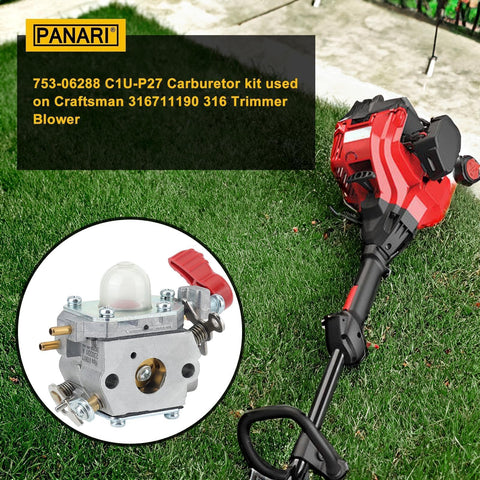 Panari carburetor for Troy-Bilt TB2044XP in a repair setup.