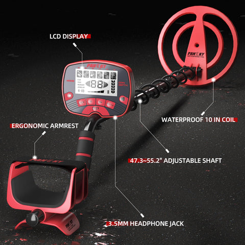 PANCKY metal detector 5-mode selector helps tailor detection to targets and environment.