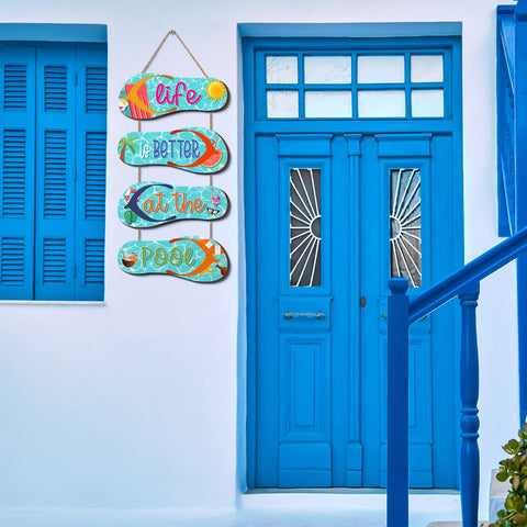 Panelee bright wooden sign adds beach theme to any room