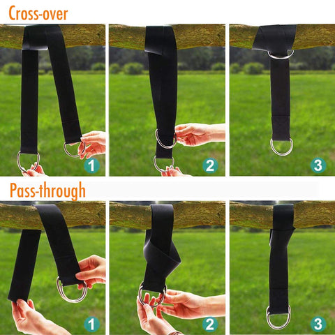 PANGAEA wide tree-contact straps improve load distribution.