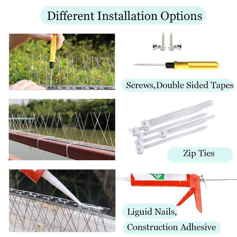 PANGCH stainless steel bird spikes closeup highlights rust-free durability.