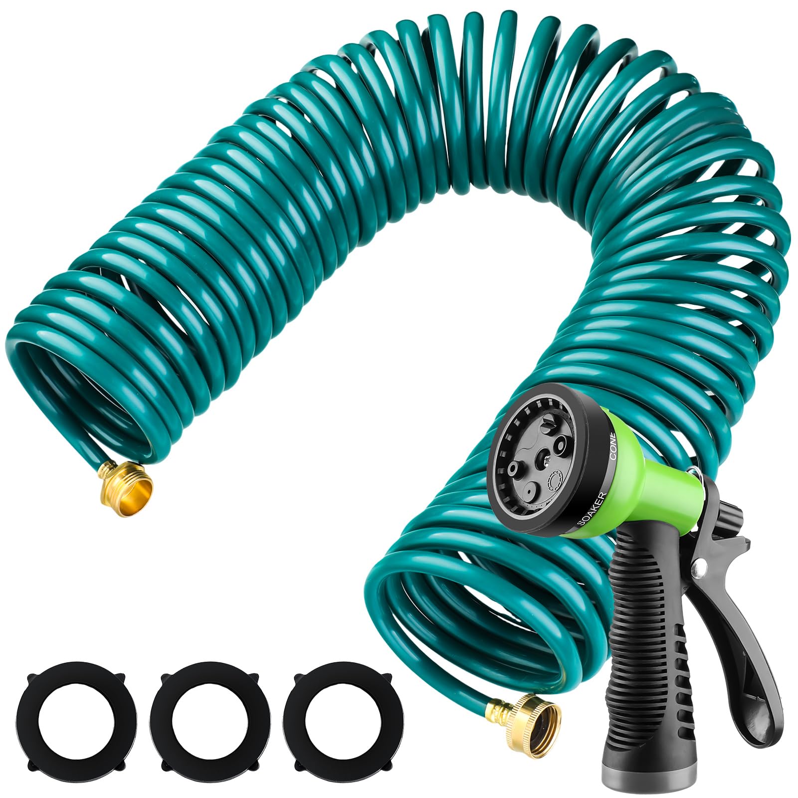 Pangda 100 ft EVA coil garden hose for easy watering